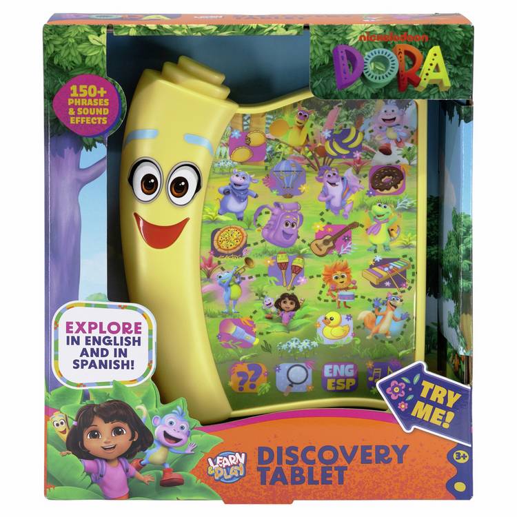 Dora Discovery Tablet interactive bilingual toy, UK version