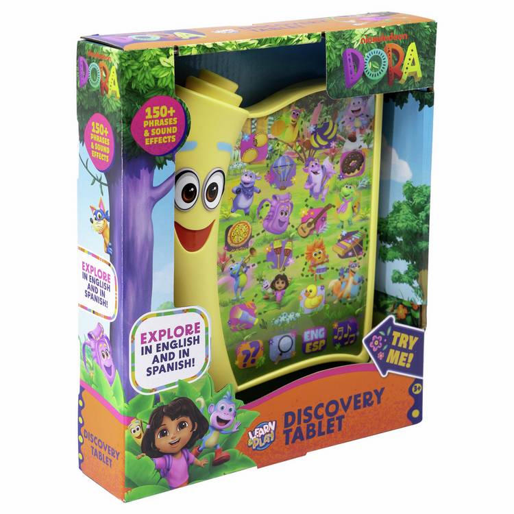 Dora Discovery Tablet interactive bilingual toy, UK version