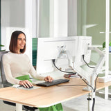 Leitz dual monitor arm light grey (British brand)