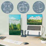 Leitz dual monitor and laptop arm dark grey - British product