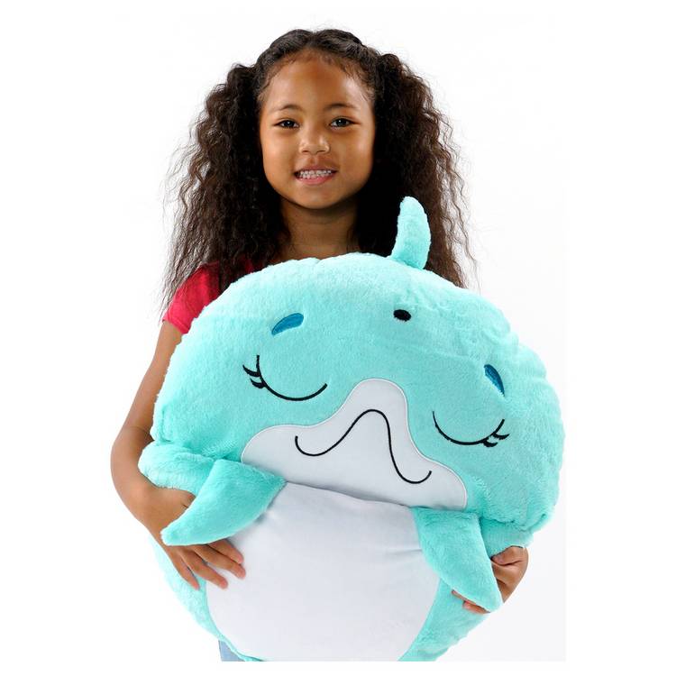 Happy Nappers Disco Dolphin large sleeping bag toy, UK version