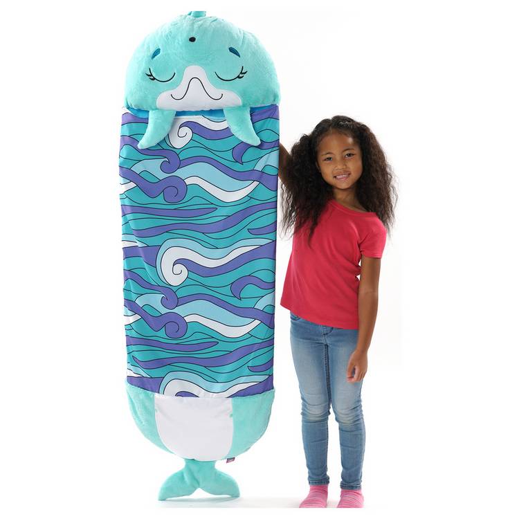 Happy Nappers Disco Dolphin large sleeping bag toy, UK version