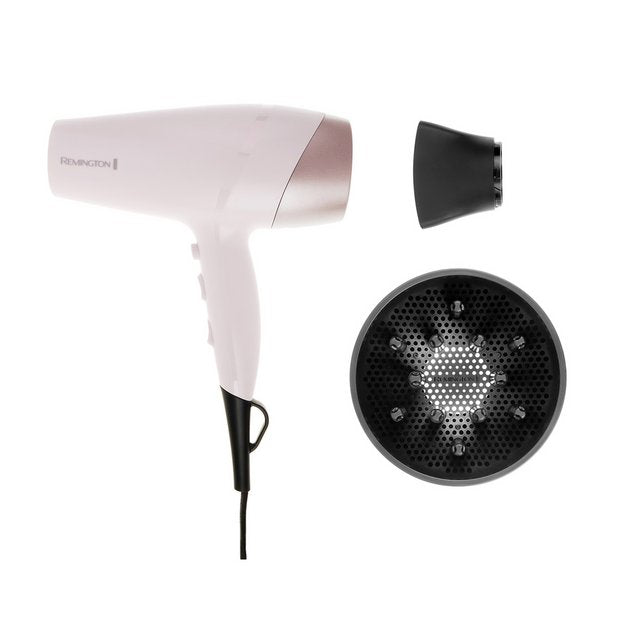 Remington Almond Allure hair dryer with diffuser and concentrator, British product