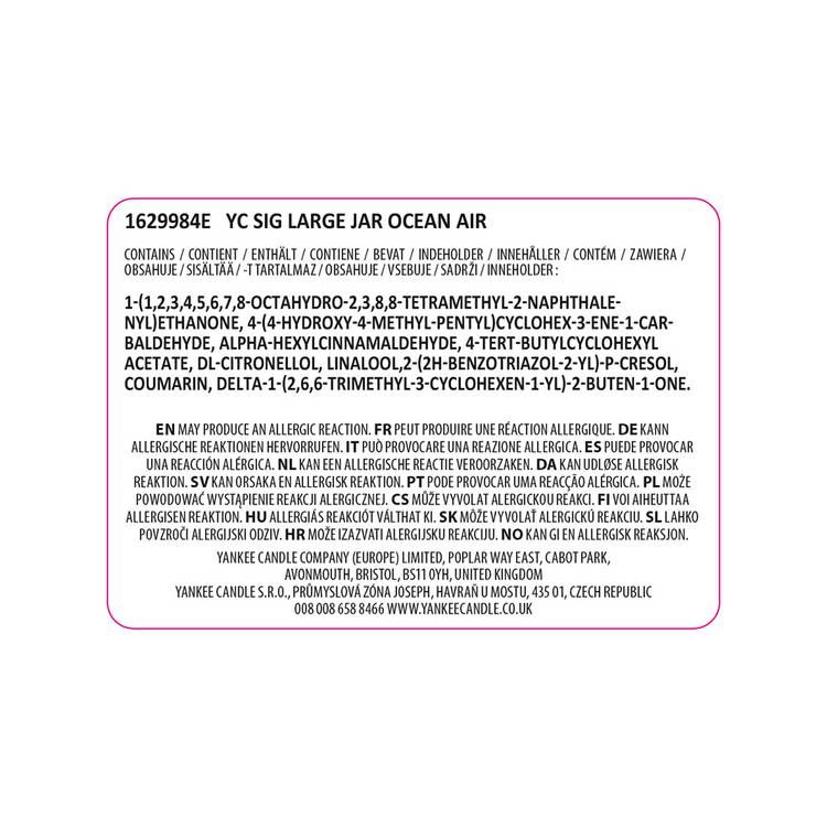 Yankee large scented candle Ocean Air (British brand)