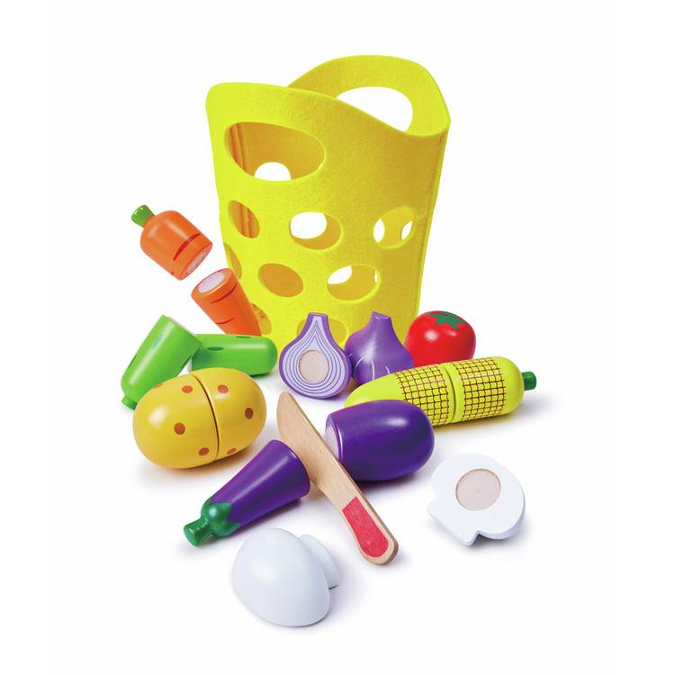 Chad Valley wooden veg set with hook-and-loop fastenings (British brand)