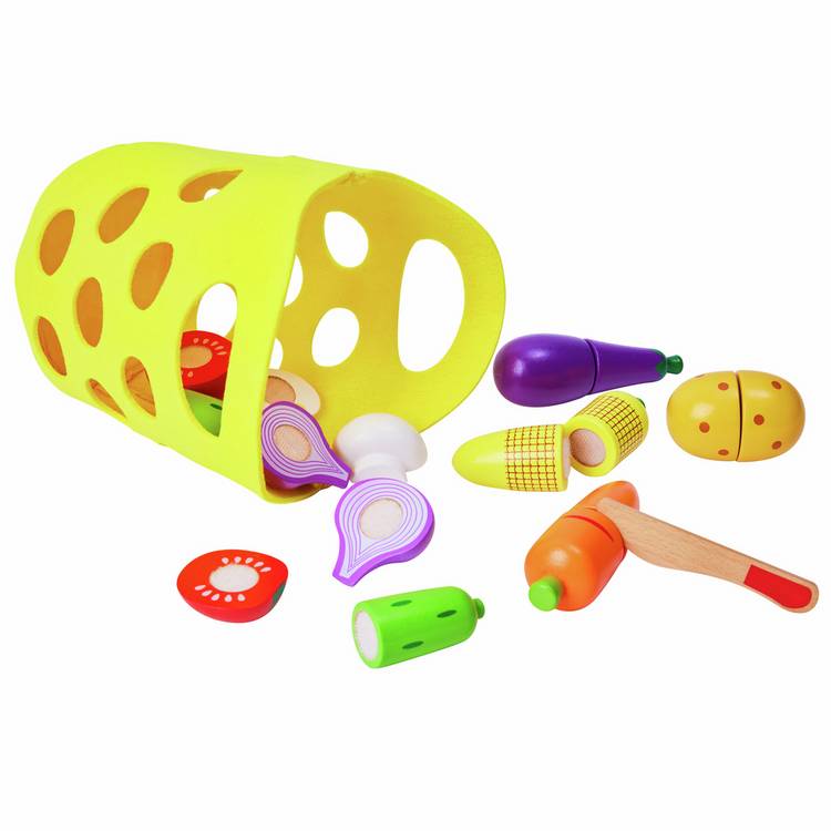 Chad Valley wooden veg set with hook-and-loop fastenings (British brand)