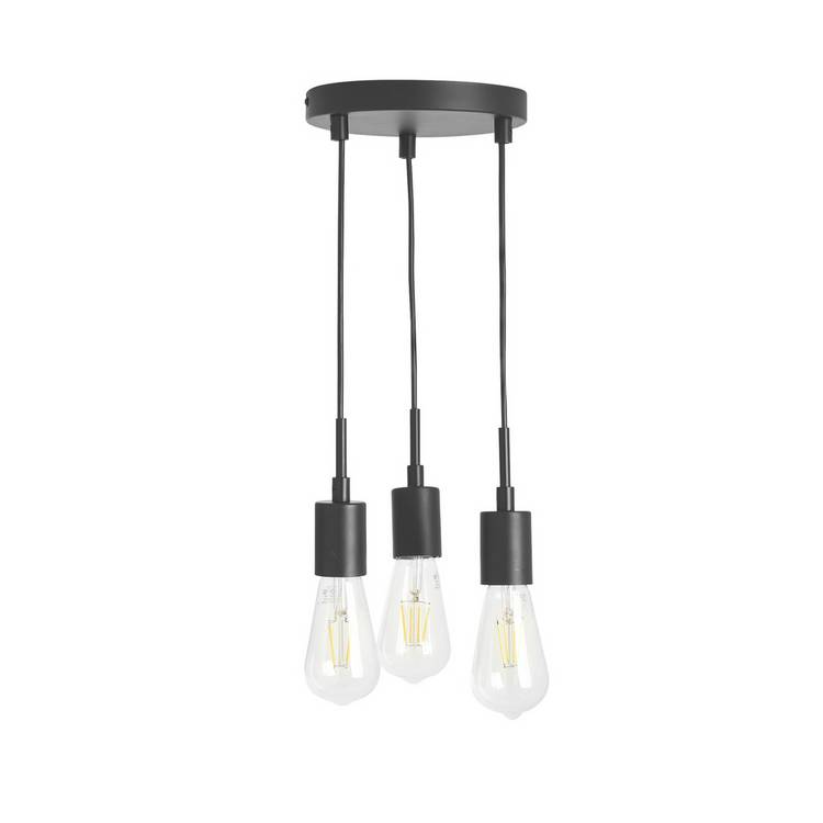 Habitat Lockie 3 light cluster pendant light black, UK version