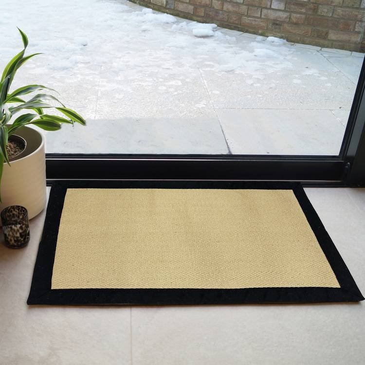 Mighty Mats natural and black doormat 57x90cm - British product