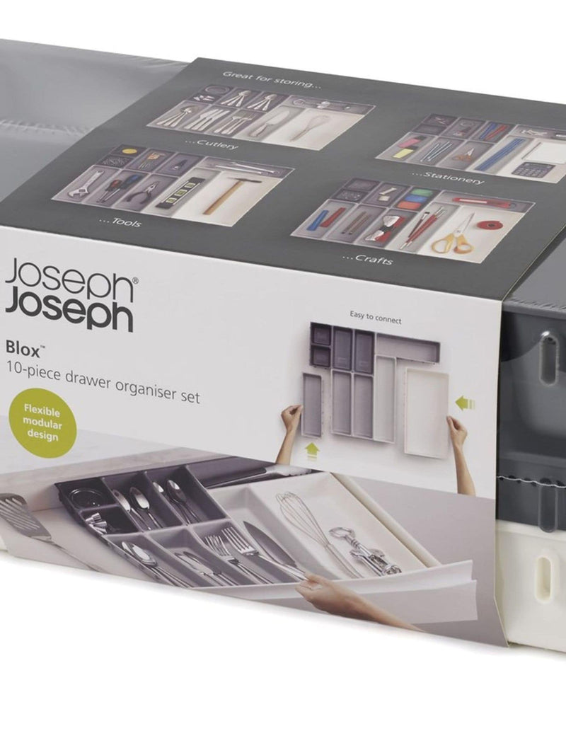 Joseph Joseph Grey Blox drawer organiser 10 piece - British product