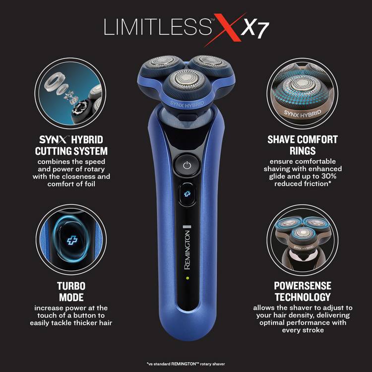 Remington X7 rotary shaver - British product