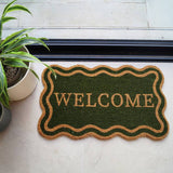 Argos Mighty Mats Latex Olive Welcome Cut Pile Doormat - 45x75cm- Buy online at McGrocer