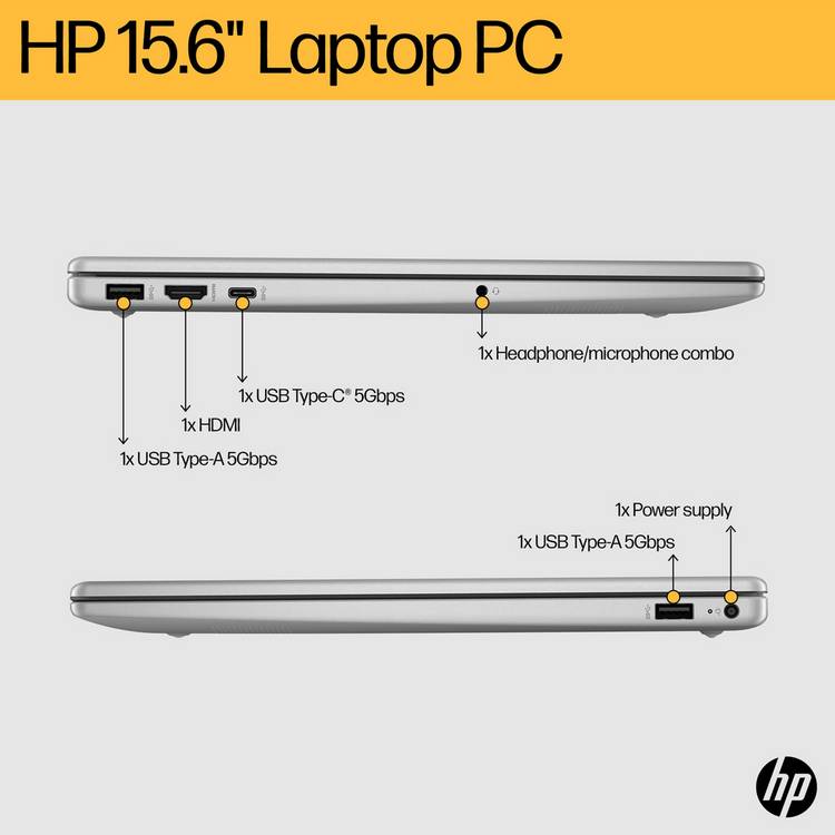HP 15.6in laptop Ryzen 3 8GB 512GB - British product