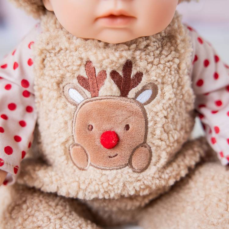 Tiny Treasures baby doll Christmas reindeer outfit 44cm, imported from the UK