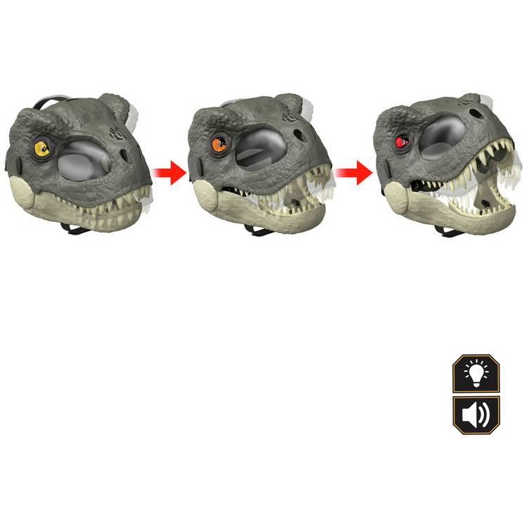 Mattel T-Rex mask with LED light up eyes British brand