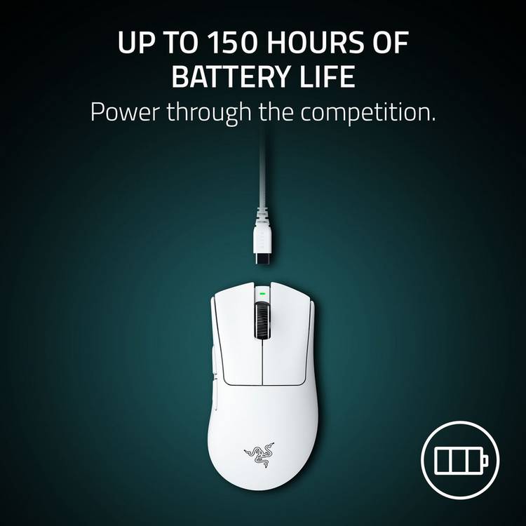 Razer DeathAdder V4 Pro wireless gaming mouse white, UK version