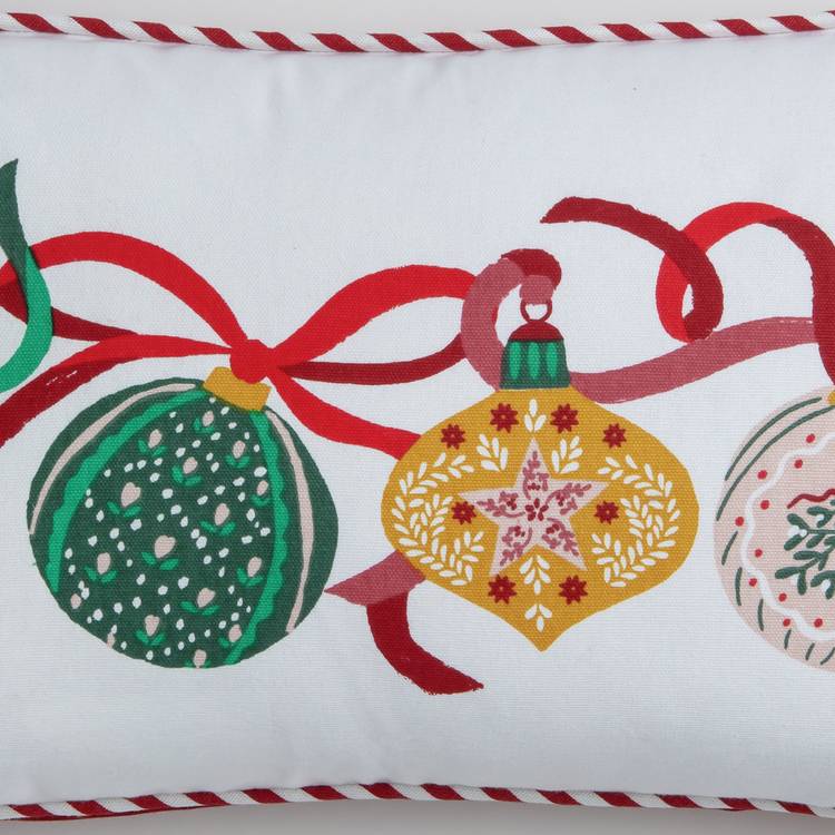 Argos Home bauble printed cushion 50x30cm, imported from the UK