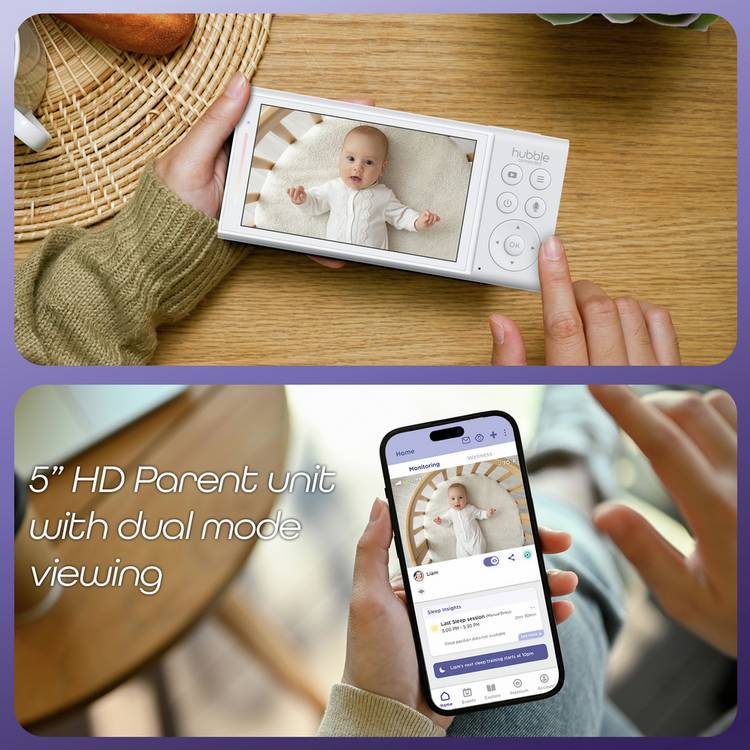 Hubble Connected Go Baby Plus 5-inch video baby monitor (British brand)
