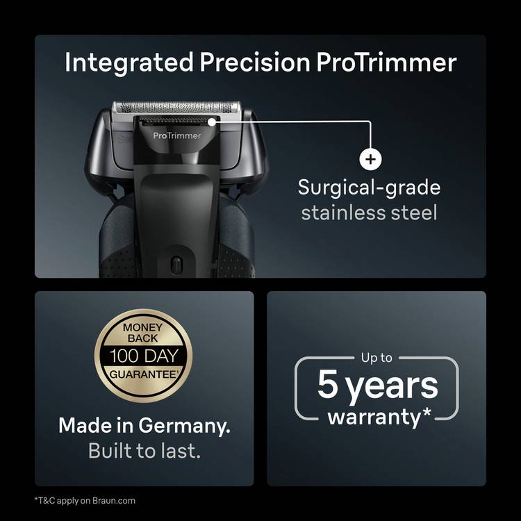 Braun Series 8 men's wet dry electric shaver (British brand)