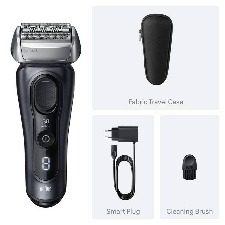 Braun Series 8 men's wet dry electric shaver (British brand)