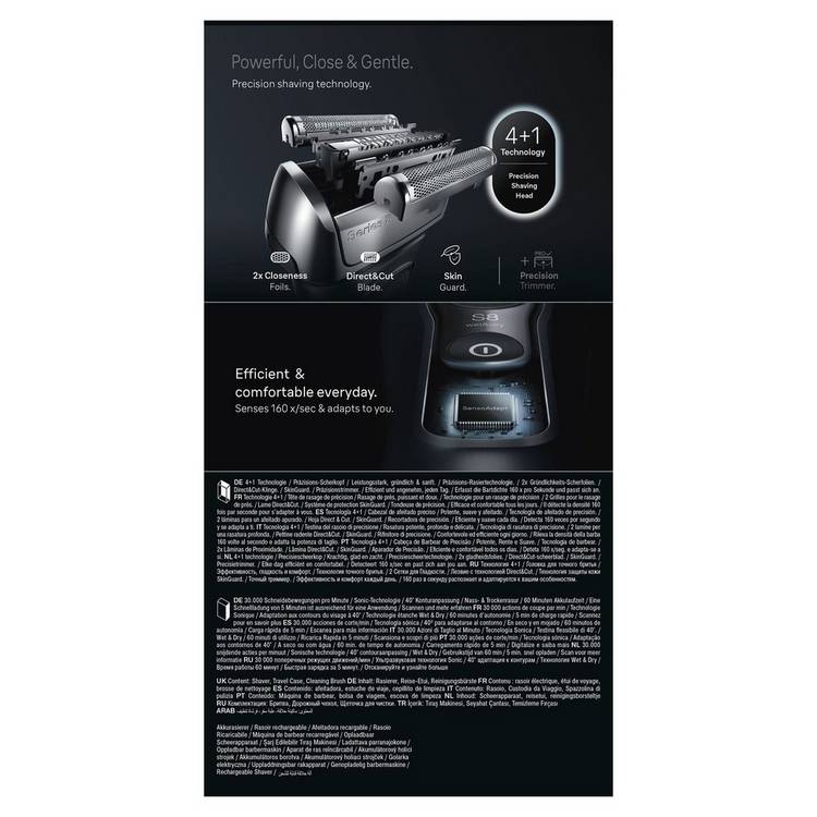 Braun Series 8 men's wet dry electric shaver (British brand)