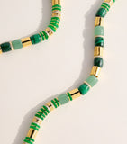Eddie Borgo patch necklace with jade malachite and crystal, UK version