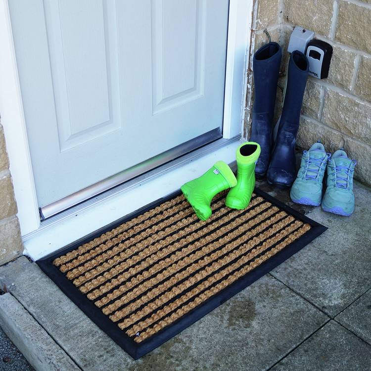 Mighty Mats premium rubber natural black doormat 45x75cm, UK version