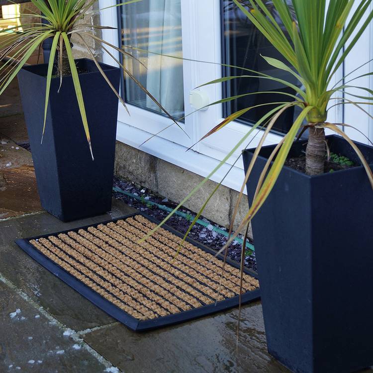 Mighty Mats premium rubber natural black doormat 45x75cm, UK version