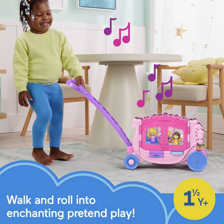 Fisher-Price Little People Disney Princess pull-along musical carriage toy (British brand)