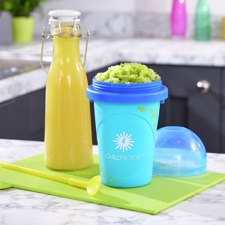 ChillFactor Slushy Maker blue reusable frozen drink gadget - British product