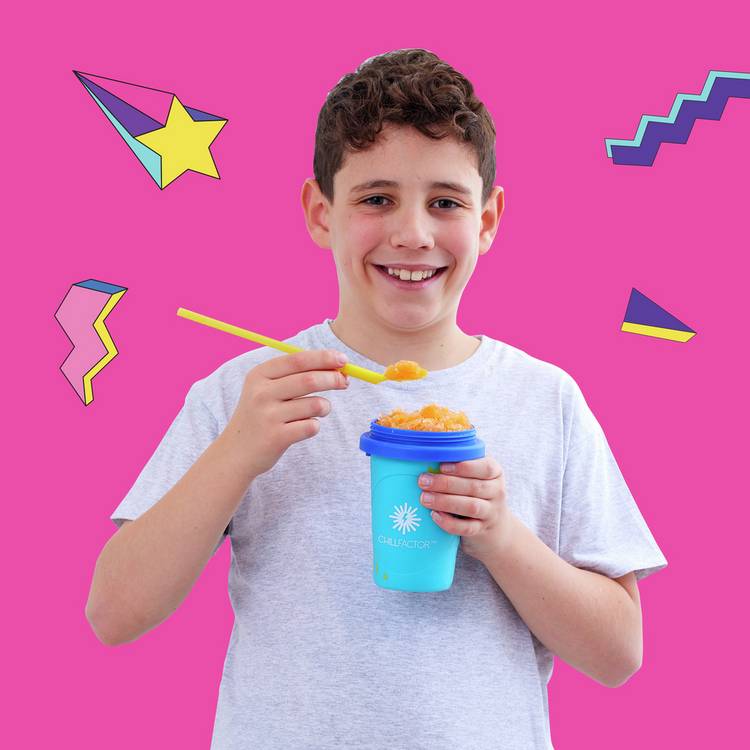 ChillFactor Slushy Maker blue reusable frozen drink gadget - British product