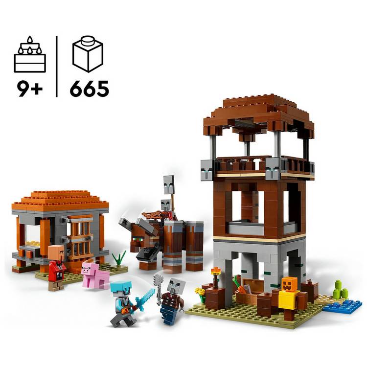 LEGO Minecraft Pillager Outpost and Ravager set 21278, imported from the UK