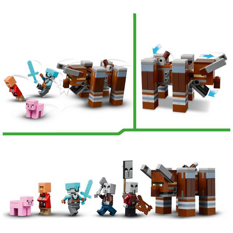 LEGO Minecraft Pillager Outpost and Ravager set 21278, imported from the UK