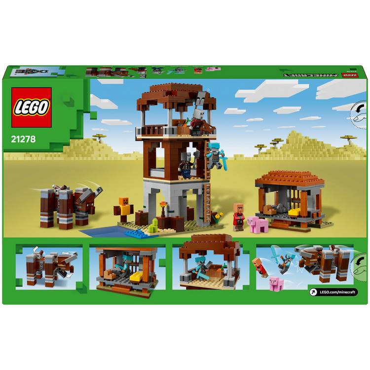 LEGO Minecraft Pillager Outpost and Ravager set 21278, imported from the UK