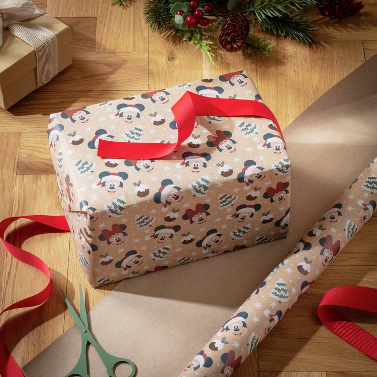 Argos Home Disney Mickey Mouse wrapping paper, 2 rolls (British brand)