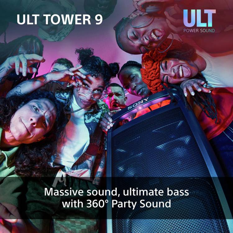 Sony Ult Tower 9 party speaker black, imported from the UK