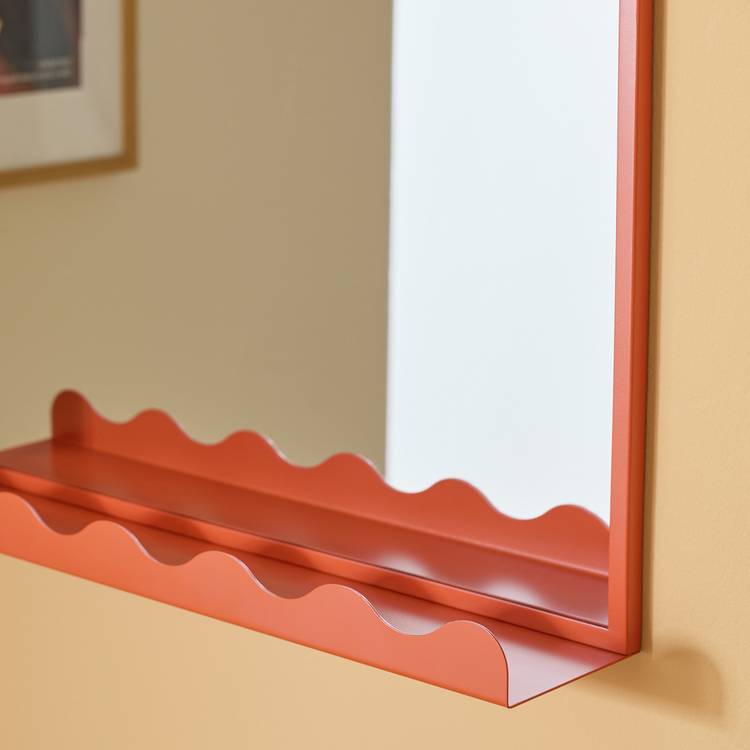 Habitat burnt orange arch mirror with shelf 50x62cm (British brand)