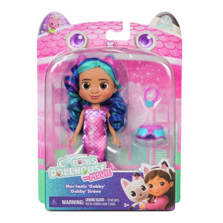 Gabby's Dollhouse Mer-tastic Gabby Doll 6-inch, imported from the UK