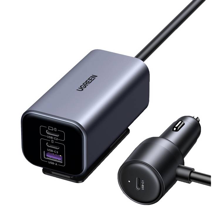 UGREEN 150W GaN fast car charger with 4 ports, imported from the UK