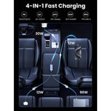 UGREEN 150W GaN fast car charger with 4 ports, imported from the UK