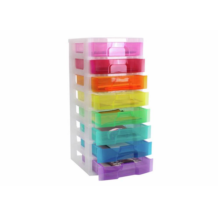 Really Useful 8 drawer storage tower rainbow plastic (British brand)
