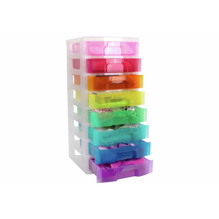 Really Useful 8 drawer storage tower rainbow plastic (British brand)