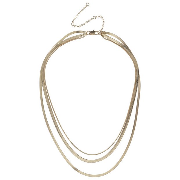 Liars & Lovers gold tone snake chain multilayered necklace (British brand)