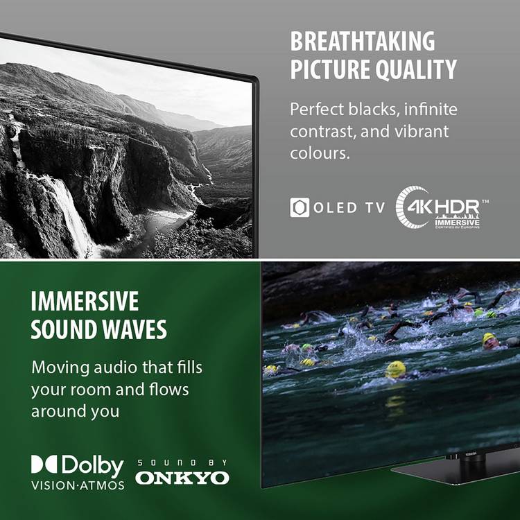 Toshiba 65-inch OLED 4K Smart TV, imported from the UK