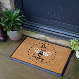 Argos Mighty Mats Bee Happy Rubber Cut Pile Doormat - 40x60cm- Buy online at McGrocer