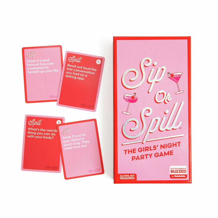 Sip or Spill adult party game box, UK version
