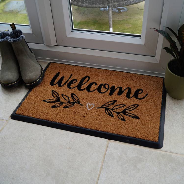 Mighty Mats welcome spring cut pile doormat 40x60cm (British brand)