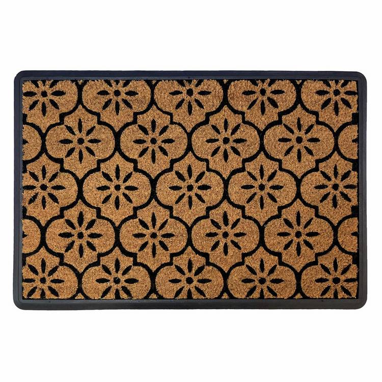 Mighty Mats doormat black geometric cut pile 40x60cm - British product