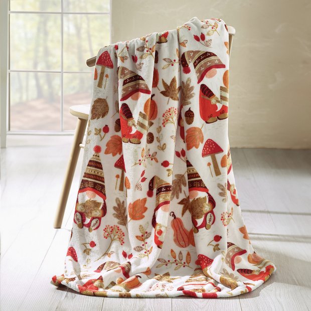 Catherine Lansfield fleece throw gonks natural 170x130cm, imported from the UK