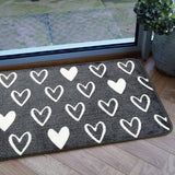 Argos Mighty Mats Supersoft Washable Grey Hearts Doormat - 50x75cm- Buy online at McGrocer