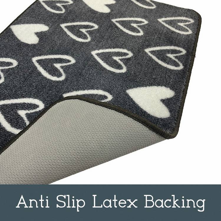 Mighty Mats doormat grey hearts 50x75cm, imported from the UK